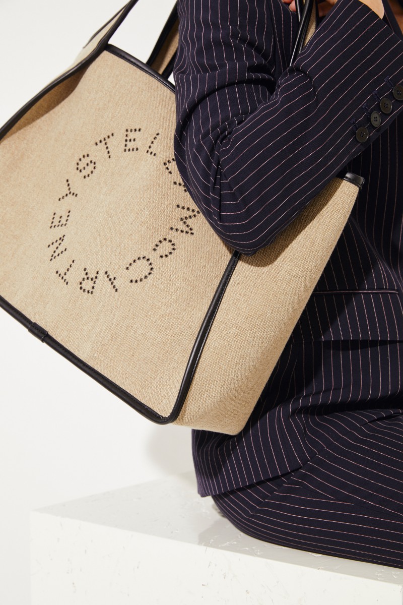 Shopper 'Tote' mit Logo Beige/Schwarz