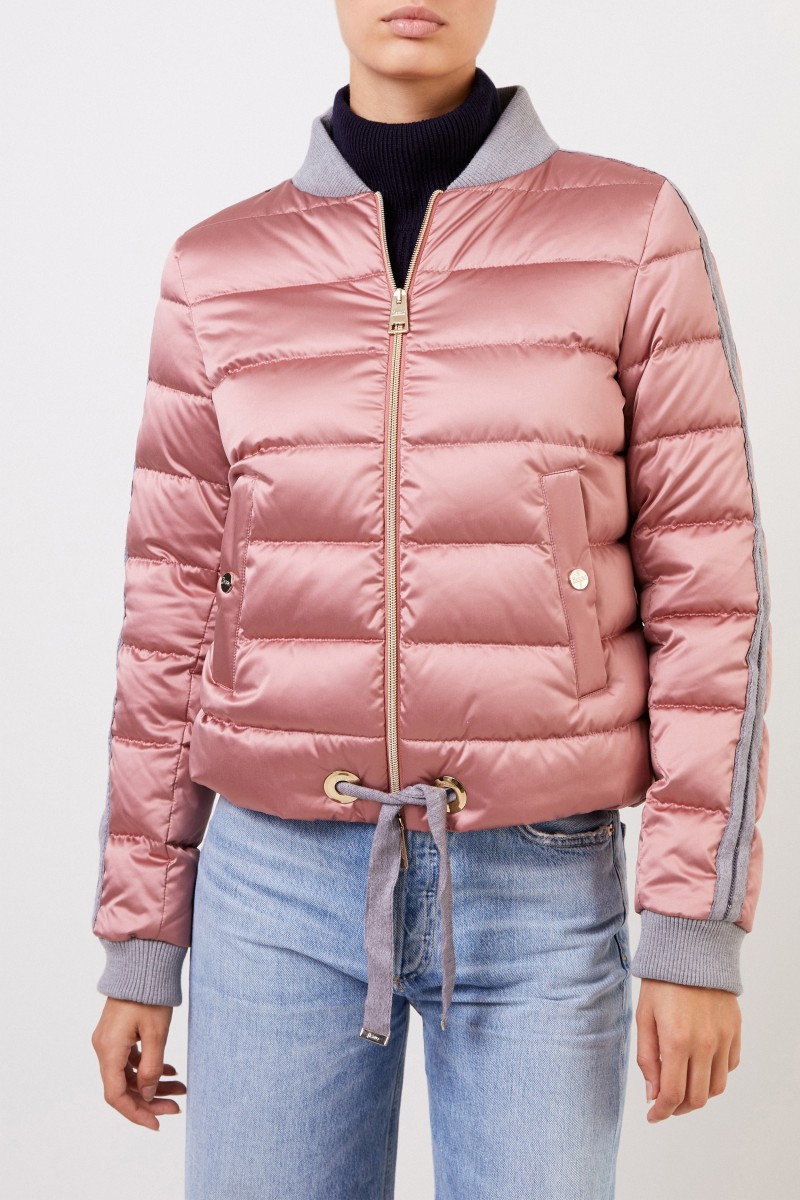 Herno Daunenjacke mit College-Kragen Rosé