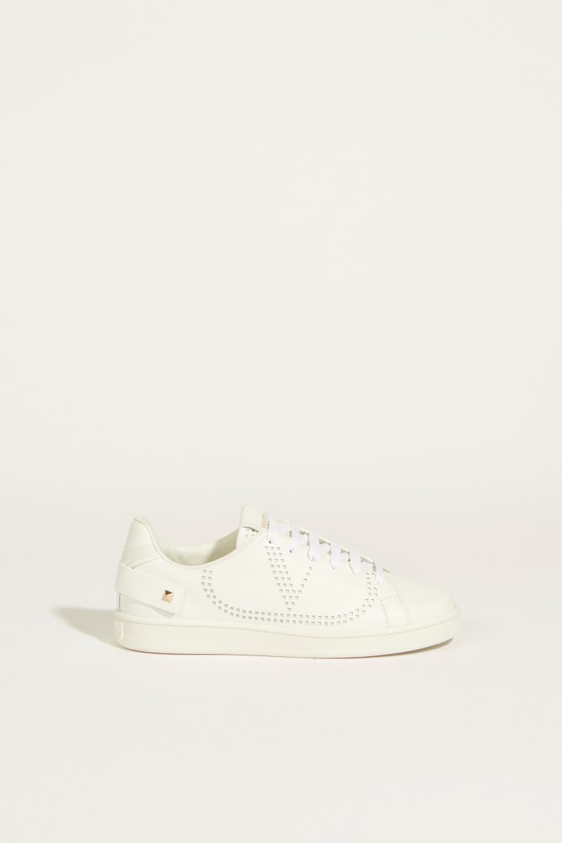 Sneaker mit Schmuckdetail Weiß