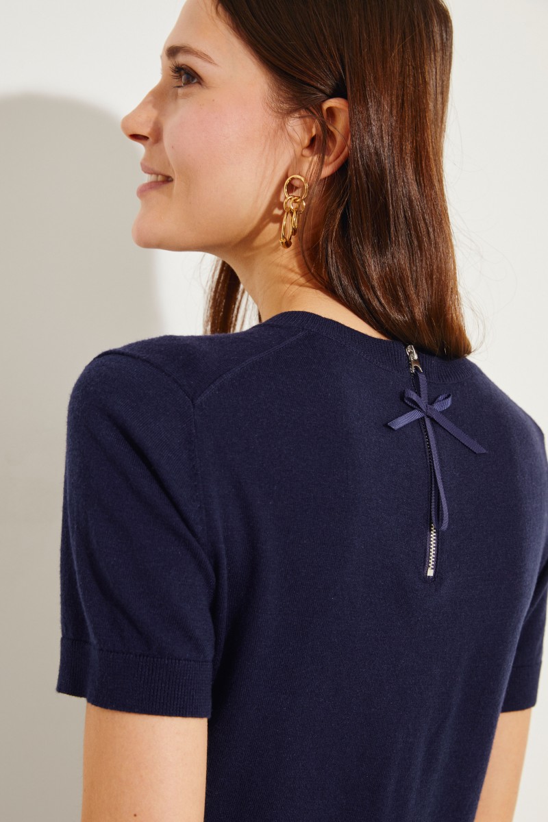 Kurzarm Pullover Blau