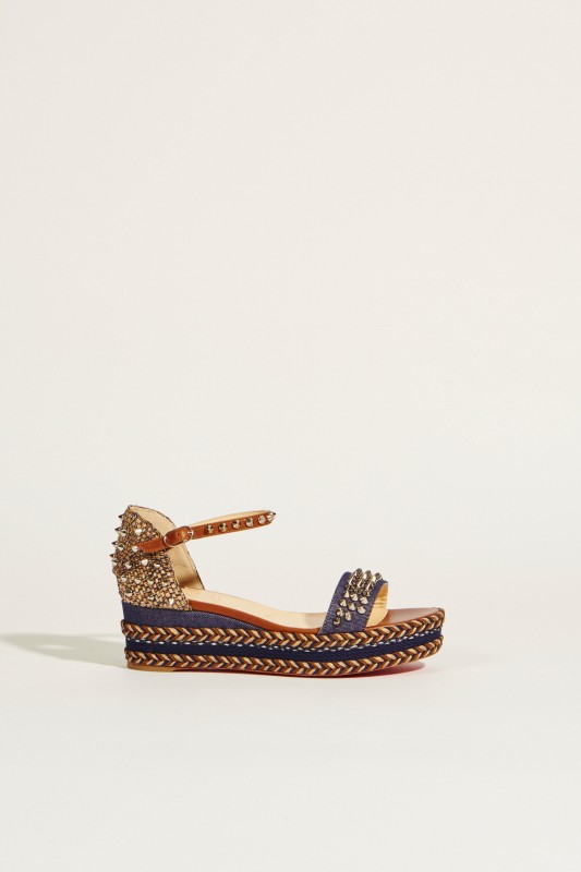 Wedges 'Madmonica 60' mit Nietenbesatz Blau