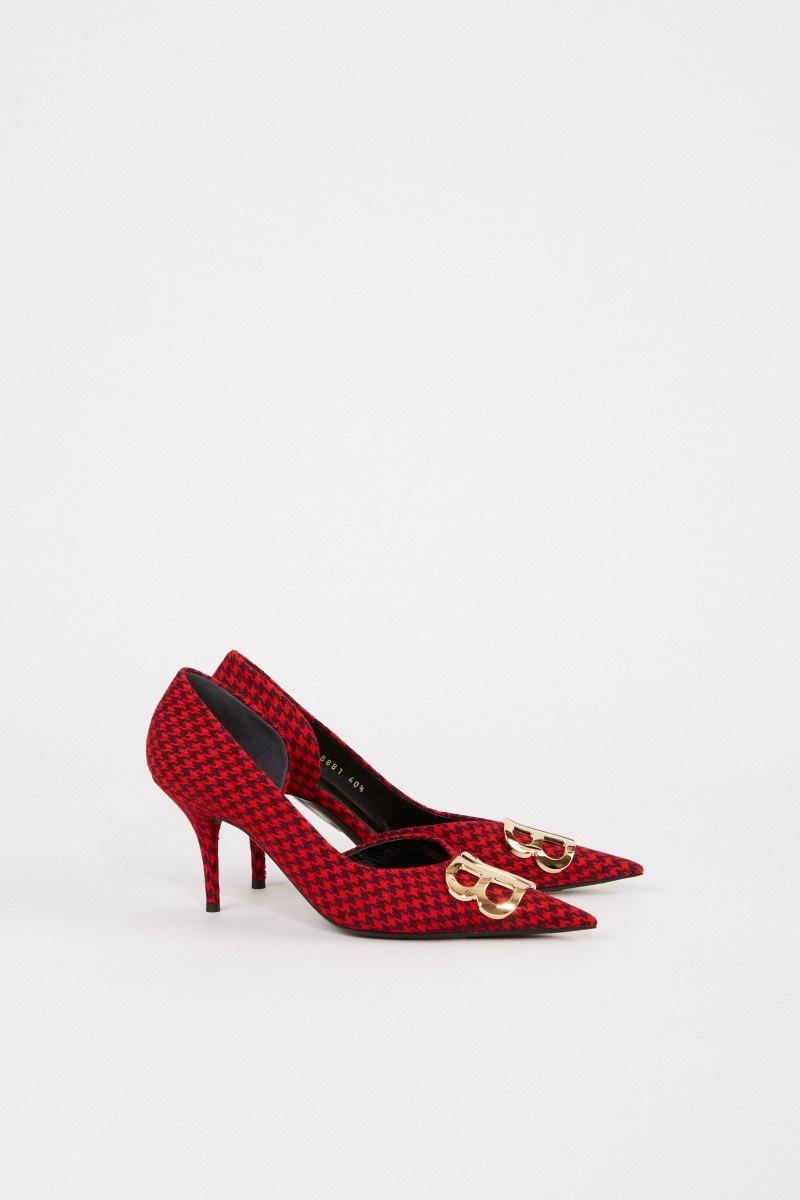 Balenciaga Spitzer Pump mit Logo Rot/Schwarz