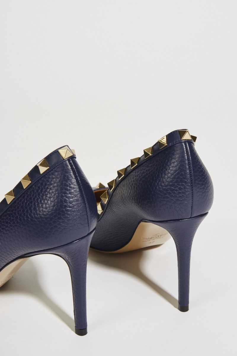 Nietenbesetzte Pumps 'Rockstud' Marineblau
