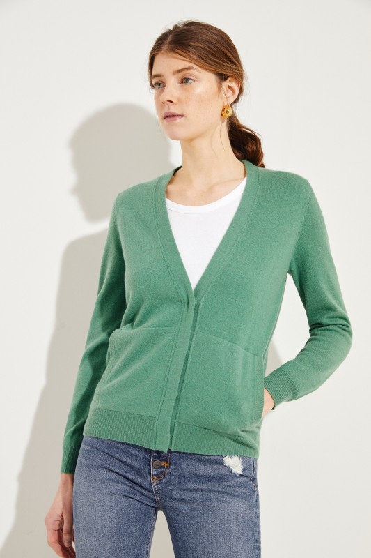 Cashmere-Cardigan Grün