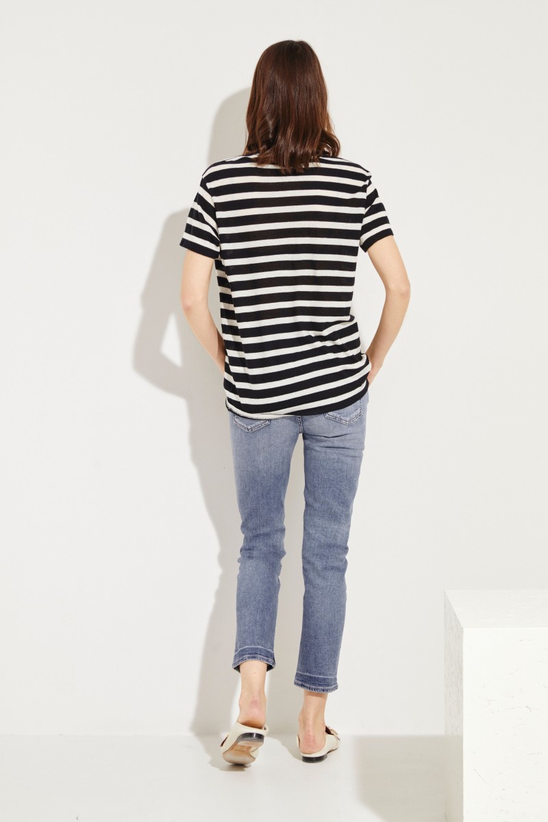 Gestreiftes T-Shirt Schwarz/Weiß