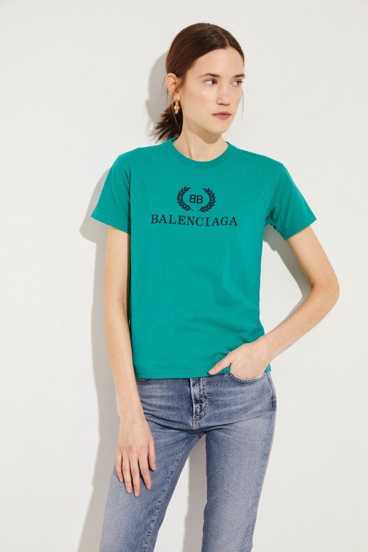 Shirt mit Logo-Schriftzug Grün