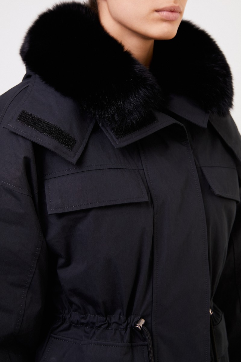 Army by Yves Salomon Daunenjacke mit Pelzkragen Schwarz