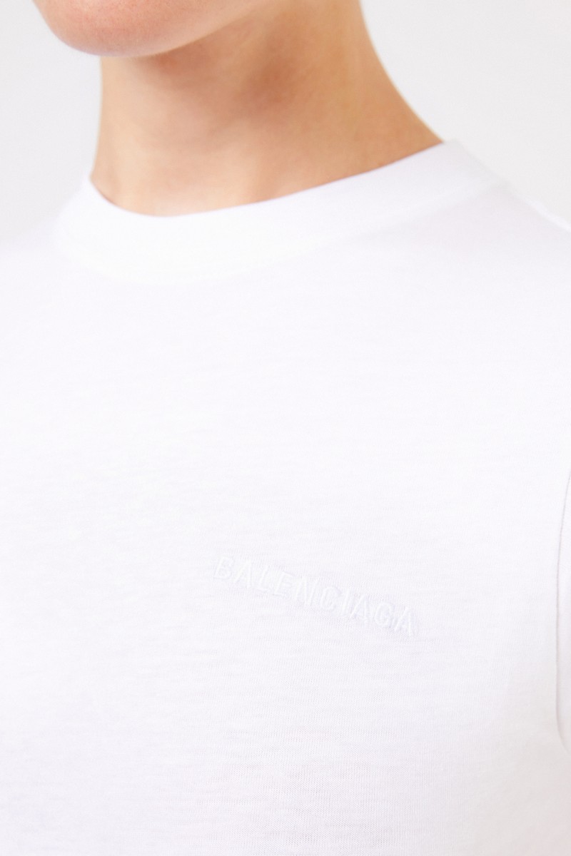 Balenciaga Shirt mit Logo-Stickerei Weiß
