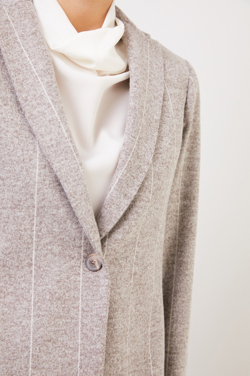 Fabiana Filippi Alpaca-Blazer mit Strickdetails Taupe