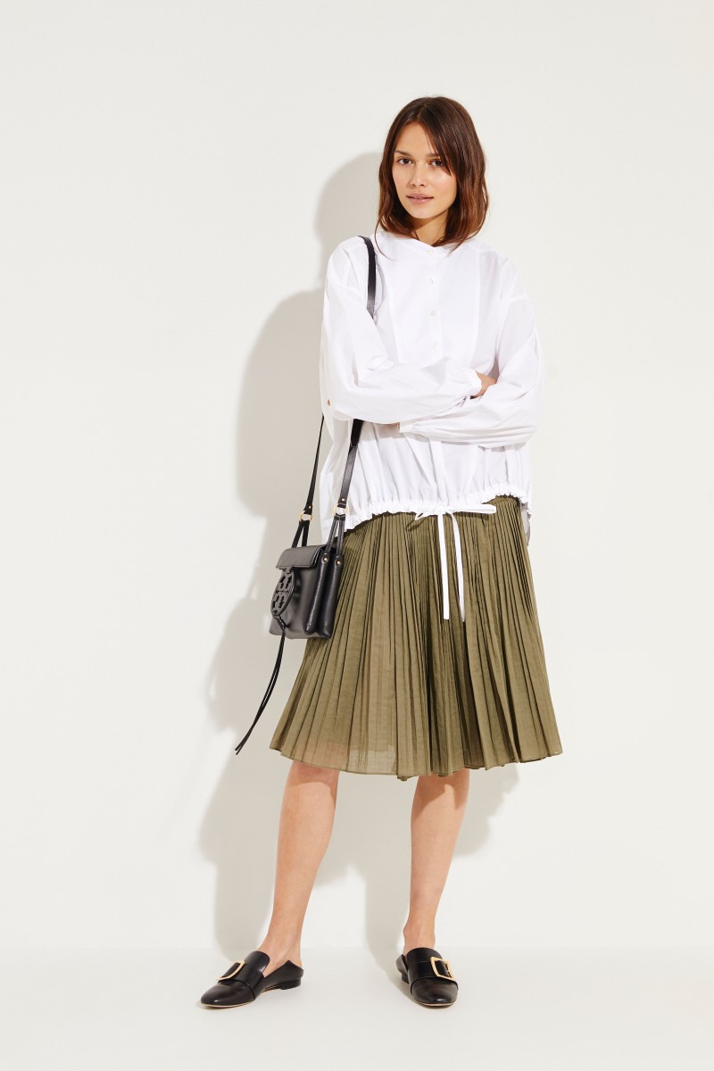Oversize-Bluse mit Bindedetail Weiß