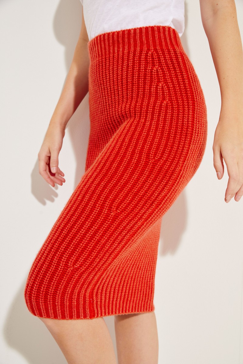 Cashmere Strickrock 'Melanie' Rot