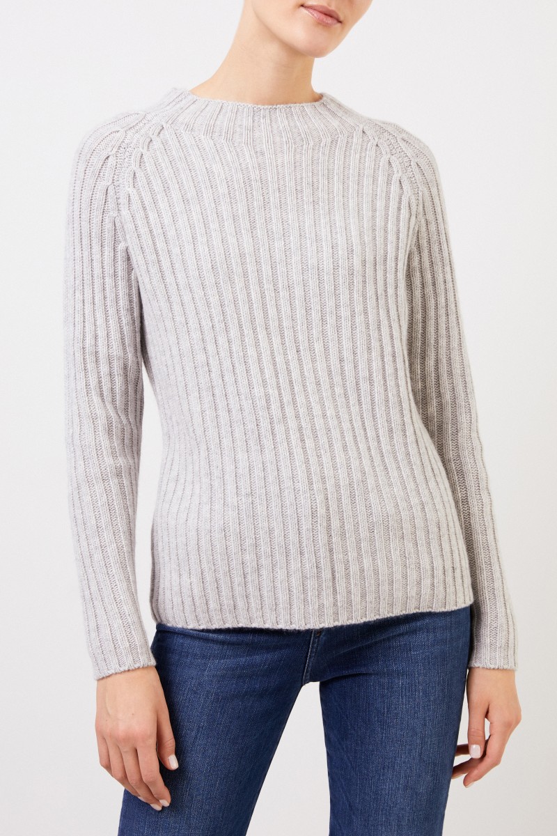 Allude Woll-Cashmere-Pullover Grau