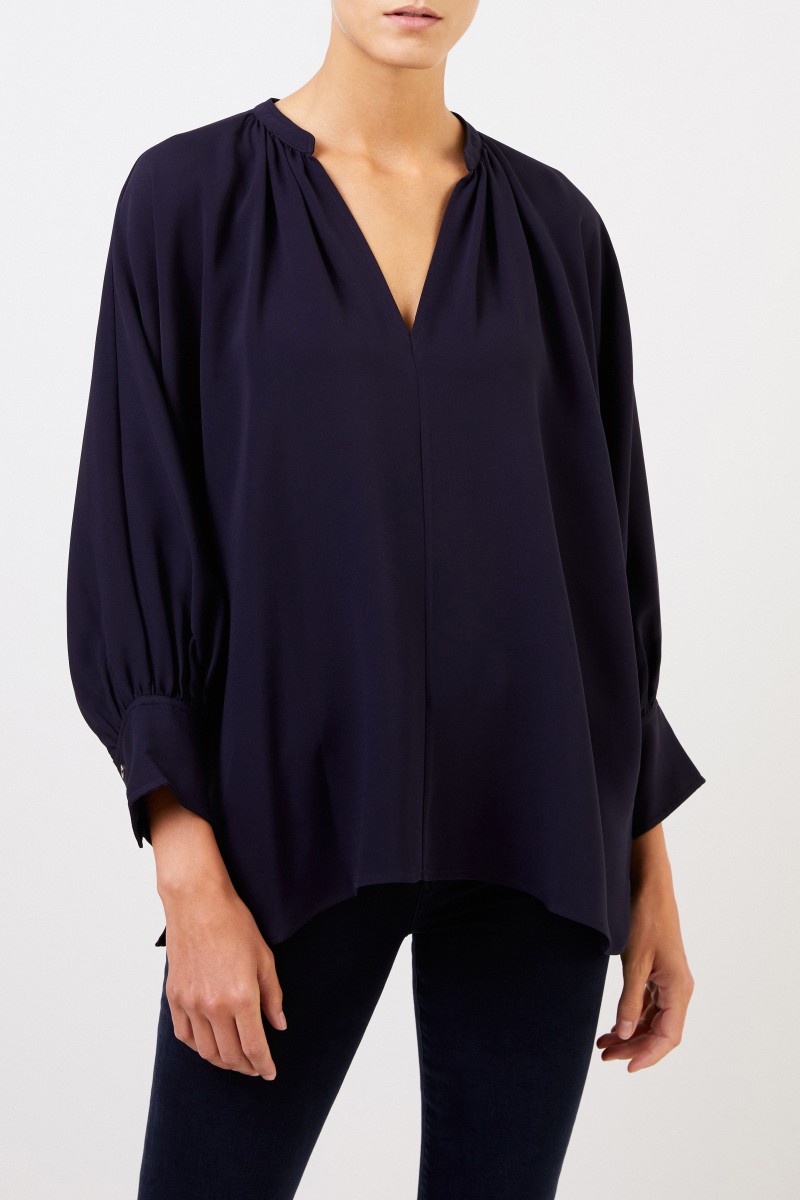 Joseph Seidenbluse 'Alma' Marineblau