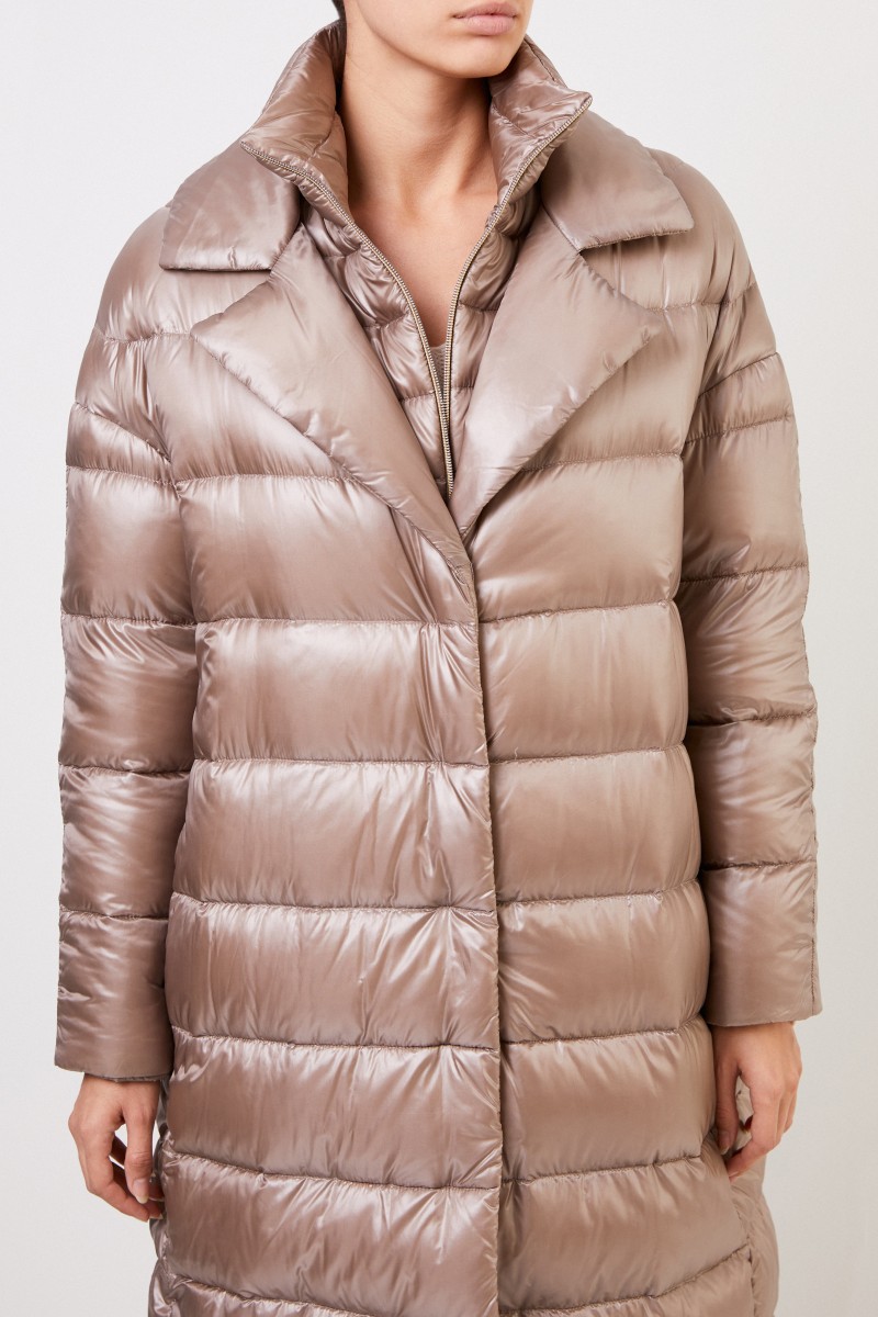 Herno Langer Daunenmantel Taupe