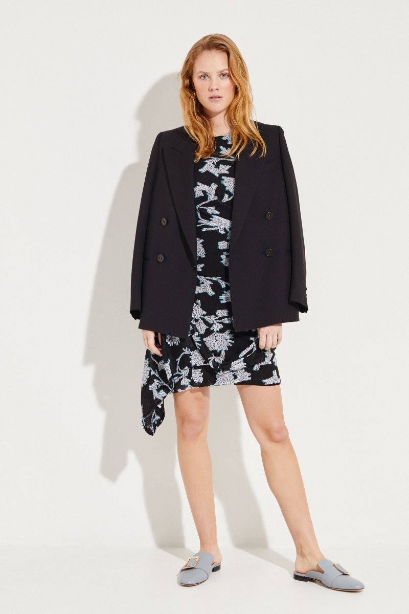 Kleid 'Faridah' mit Wickeldetail Schwarz/Multi