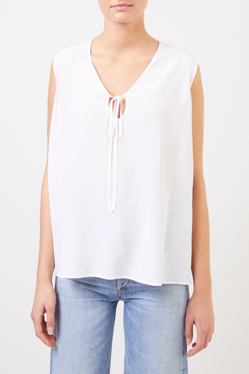 Stella McCartney Seiden-Top 'Mollymook' Weiß