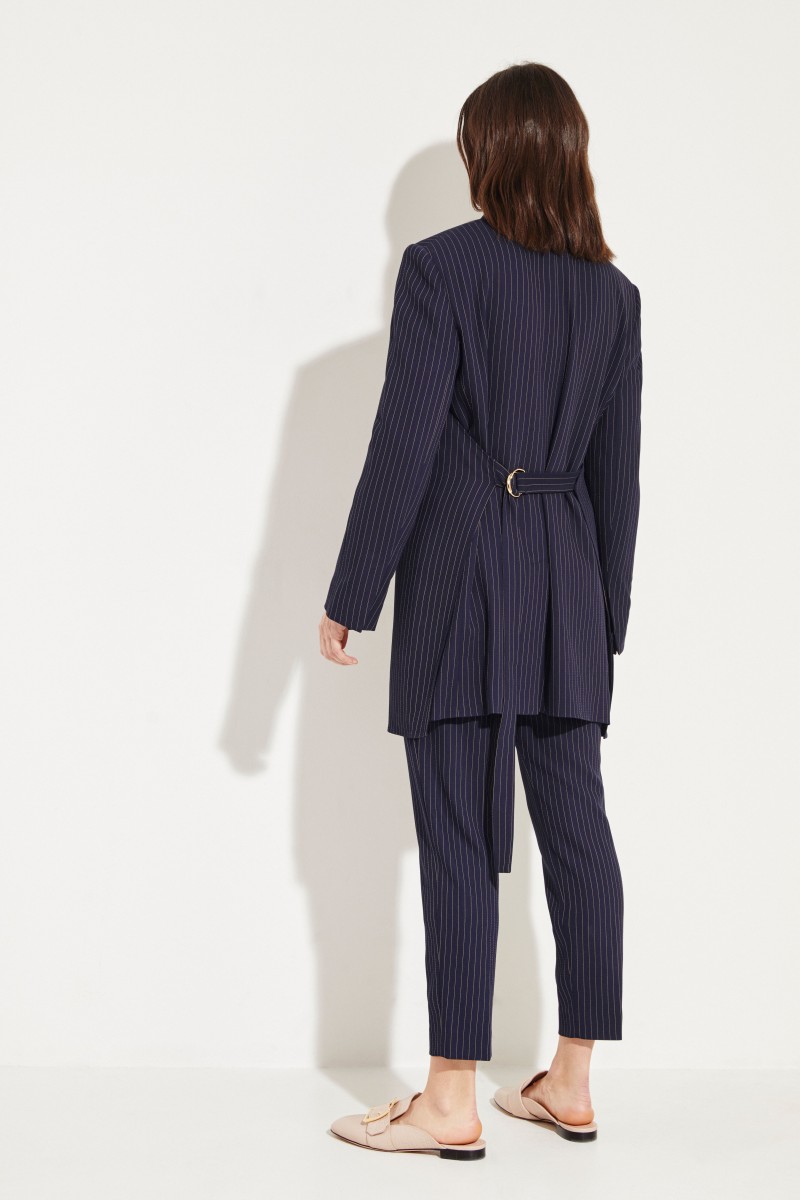 Langer Blazer mit Nadelstreifen Midnight