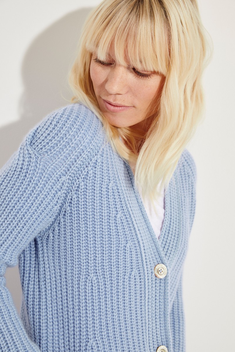 Cashmere-Cardigan 'Maggie' Blau