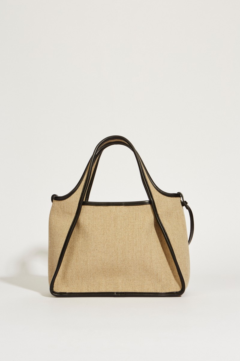 Umhängetasche mit Logo Beige/Schwarz