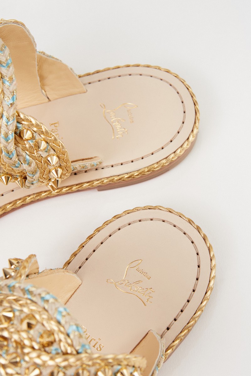 Christian Louboutin Sandale 'Normandie Flat' Gold