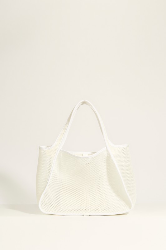 Tasche aus Mesh 'Tote Logo' Weiß