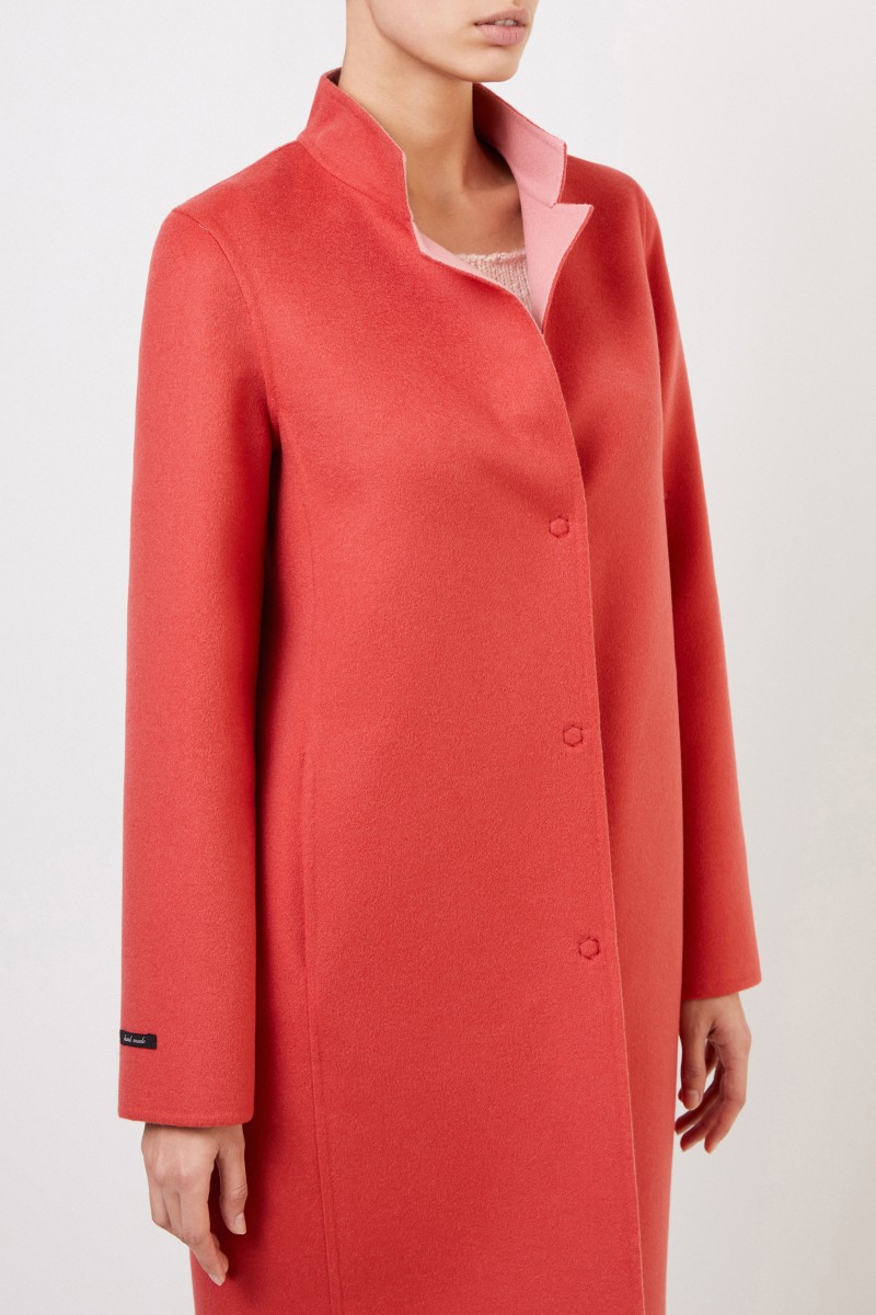 Cashmere-Woll-Mantel Coral