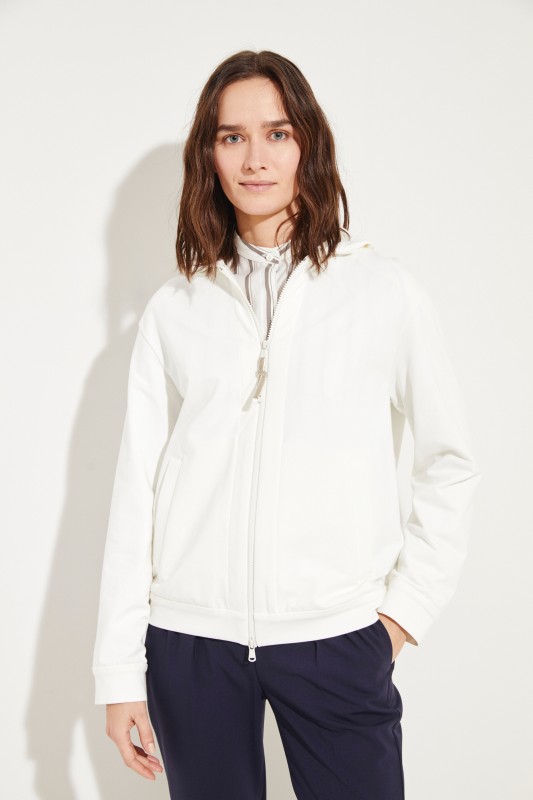 Sweatjacke mit Kapuze Weiß