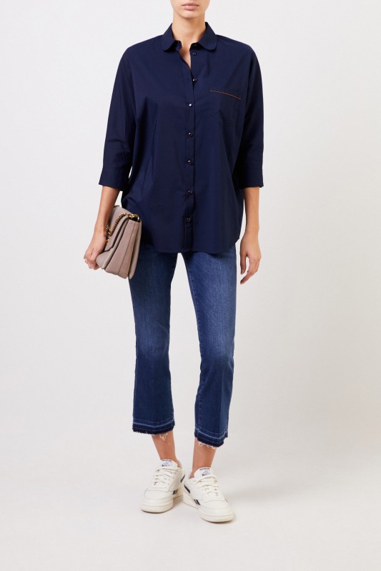 Steffen Schraut Oversize Bluse mit Verzierung in Marineblau