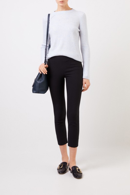 Stretch-Hose mit Schlitz-Detail Schwarz