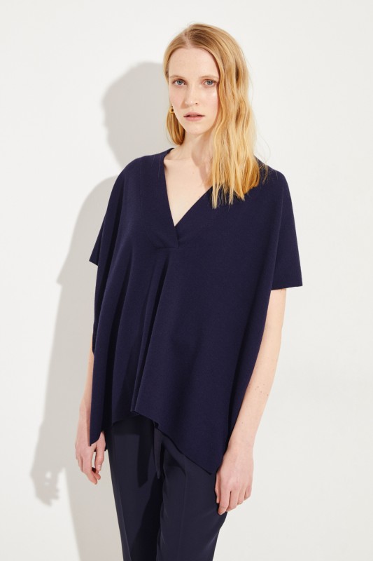 Oversize Woll-Tunika 'Milano' Marineblau