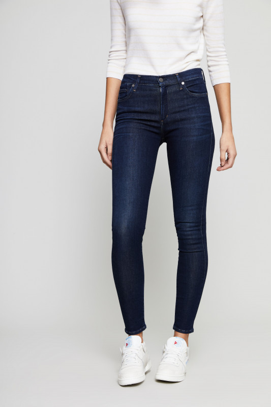 Citizens of Humanity High Rise Skinny Jeans 'Rocket' Marineblau