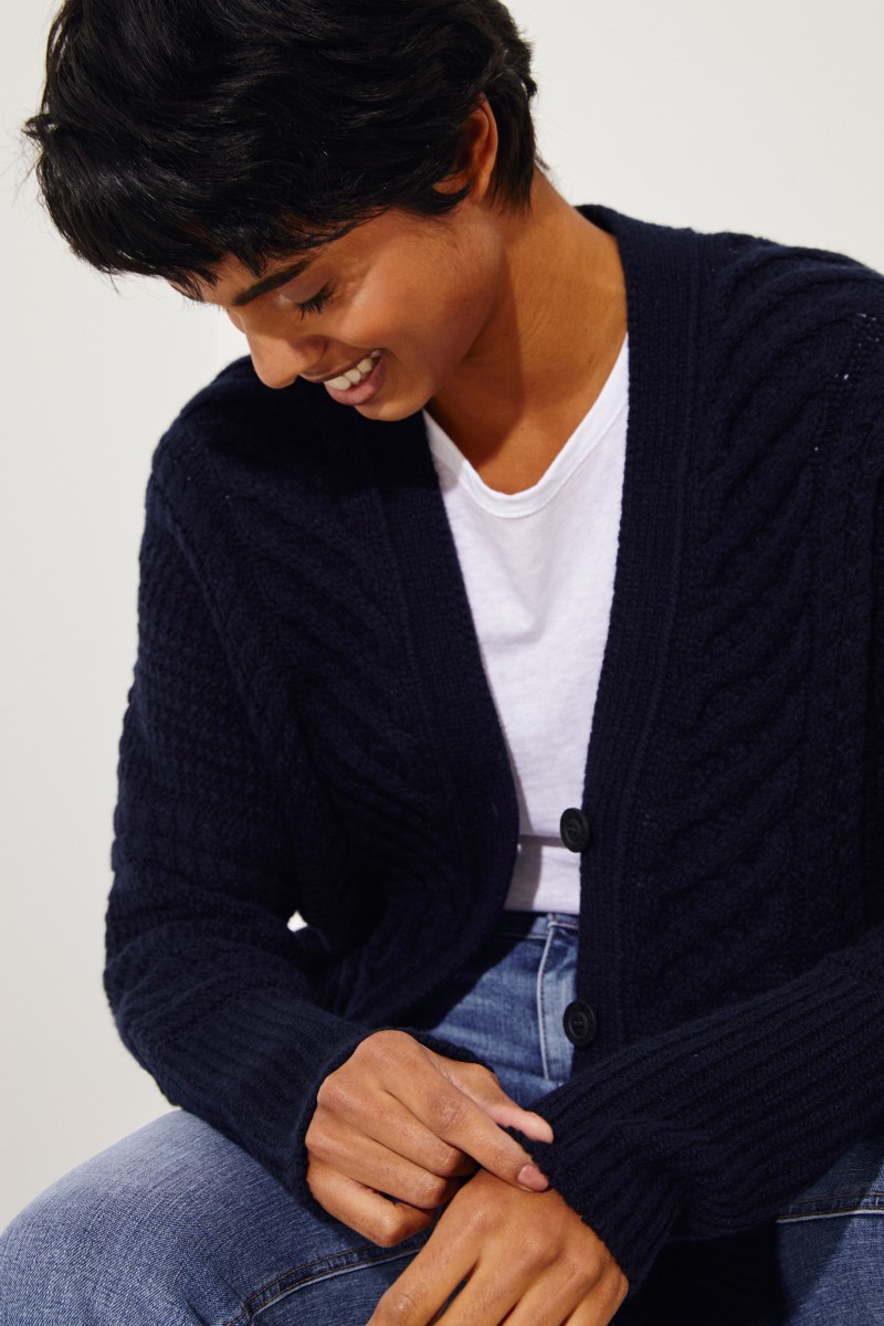 Cashmere-Cardigan 'Beatriz' Blau