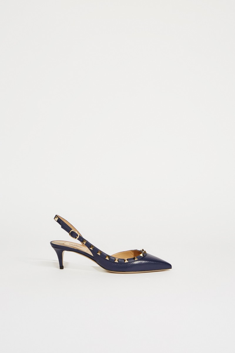 Slingback mit Nietendetails Blau