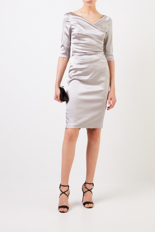 Abendkleid mit Raffung 'Komoe3' Taupe