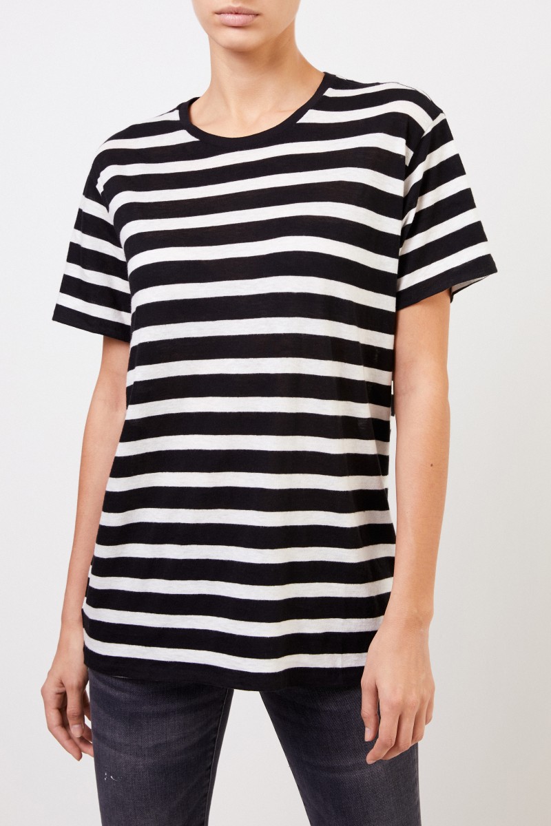 R13 Gestreiftes T-Shirt Schwarz/Weiß
