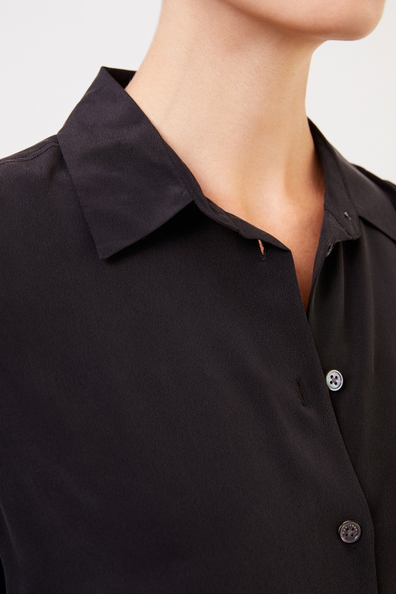 Equipment Klassische Seidenbluse 'Essential' Schwarz