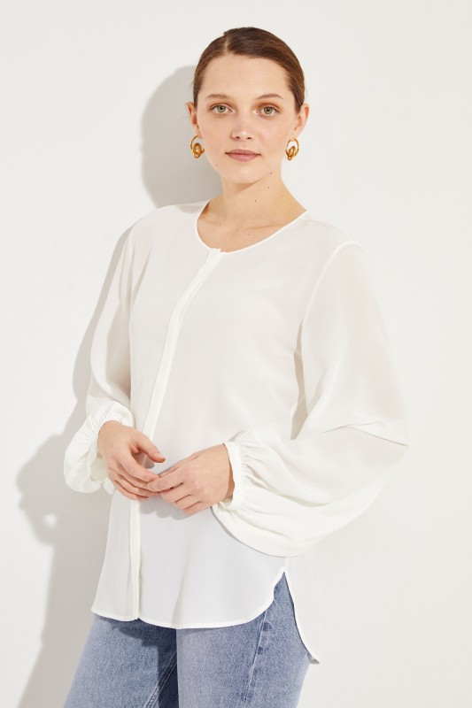 Seidenbluse 'Aerin' Crèmeweiß