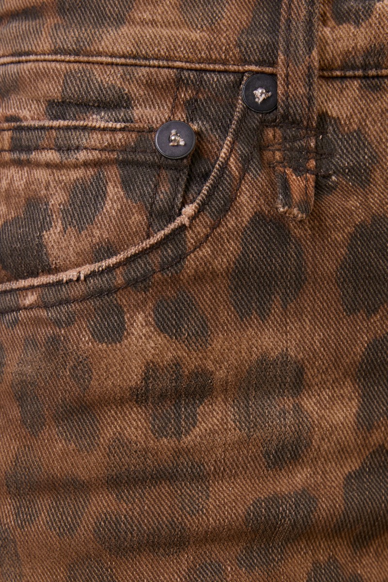 R13 Skinny Jeans 'High Rise Skinny' Leopard