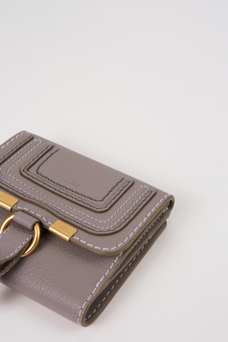 Chloé Leder-Portemonnaie 'Marcie' Cashmere Grey