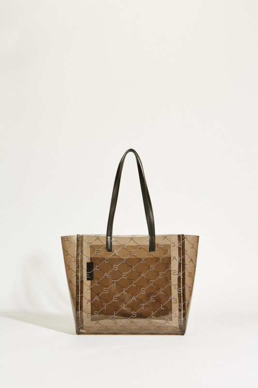 Tasche 'Tote Small' mit Monogramm Grau