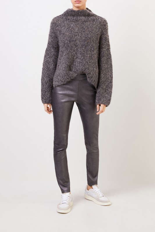 Fabiana Filippi Woll-Pullover mit Paillettendetails Anthrazit