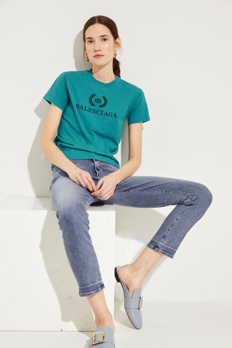 Shirt mit Logo-Schriftzug Grün