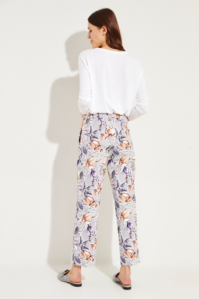 Hose 'Baci' mit Print Grau/Multi