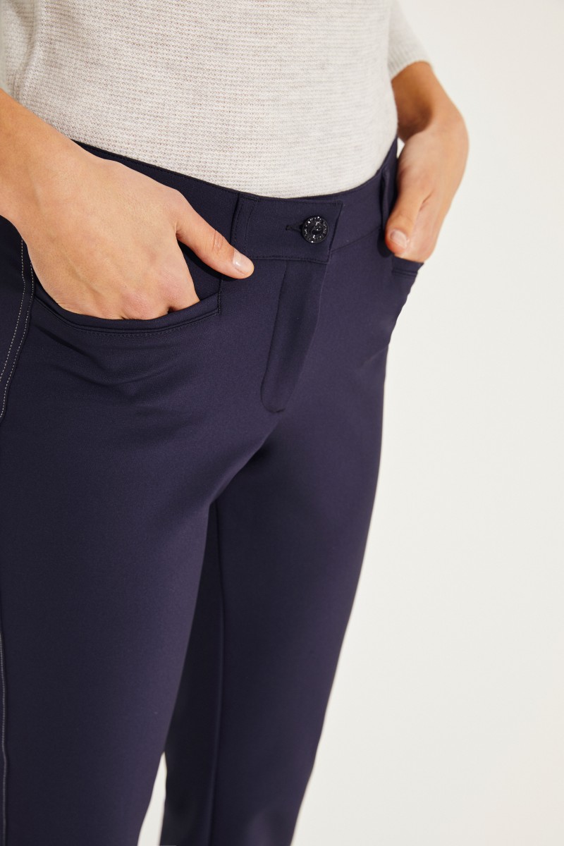 Hose 'Renira' mit Saumumschlag Marineblau