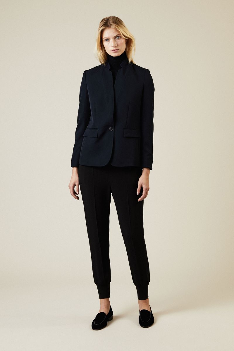 Klassischer Wollblazer Marineblau