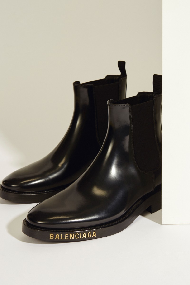 Chelsea-Boot mit Balenciaga-Logo Schwarz