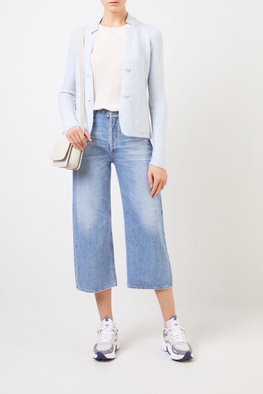 Iris von Arnim Doubleface Cashmere-Blazer 'Pacita' Hellblau