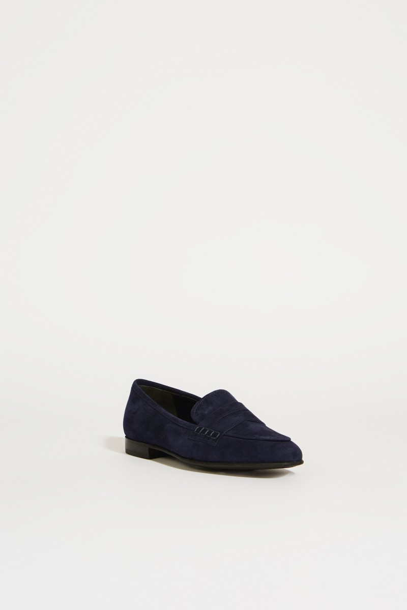 Veloursleder-Slipper 'Romika' Blau