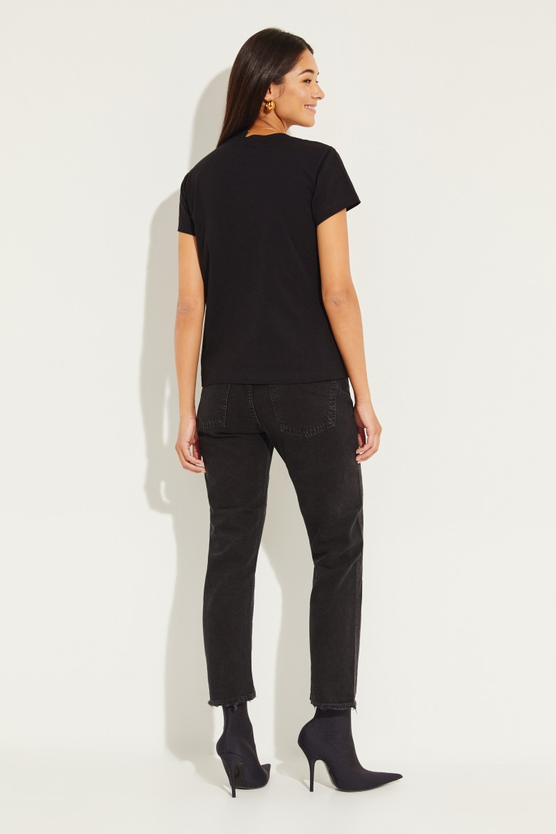 T-Shirt mit Kettendetail Schwarz/Multi