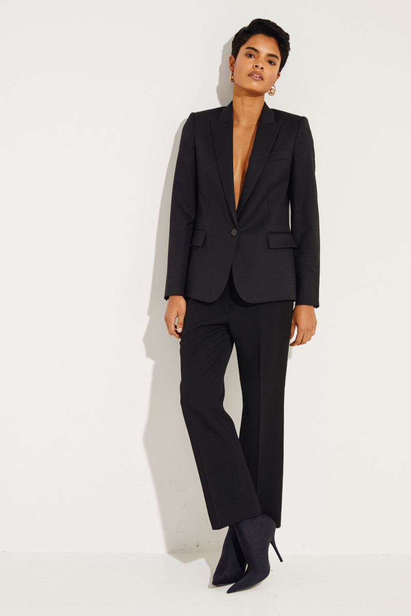 Taillierter Woll-Blazer Schwarz